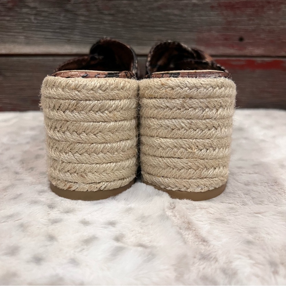 🥉ZARA SNAKESKIN STAMPED LEATHER ESPADRILLES WEDGES - SIZE 6 - BNWT - Picture 7 of 11